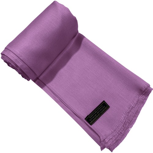 Lilac Solid Color Nepalese Fringe Shawl Scarf Stole Wrap Pashmina CJ Apparel NEW - Picture 6 of 11