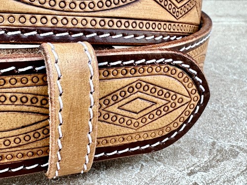 Western Belt Handmade Strap Men's Full Grain Leather No Buckle Cowboy Rodeo Belt - Picture 96 of 143