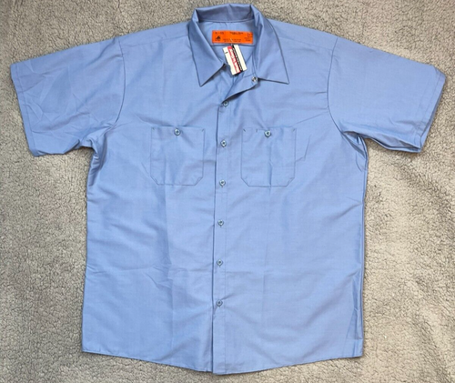 Camisa de Trabajo Prensa Duradera Para Hombres Talla XL Azul Todd Manga Corta Botón EE. UU. RN15220 - Imagen 7 de 9