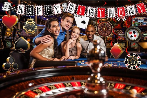 Casino Party Decorations Casino Theme Happy Birthday Banner Games Night Ceili... - Picture 4 of 6