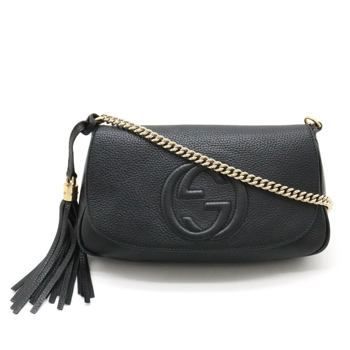 Sac à main bandoulière Gucci Disco Soho GG chaîne noire 536224