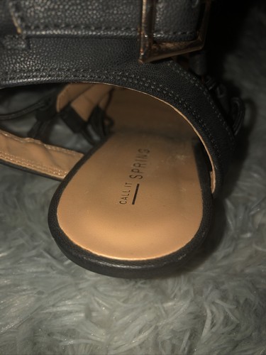 Women’s Ankle Strap Buckle Sandals Peep Toe High Heel Casual Shoes Sz 7 Black - Picture 16 of 23