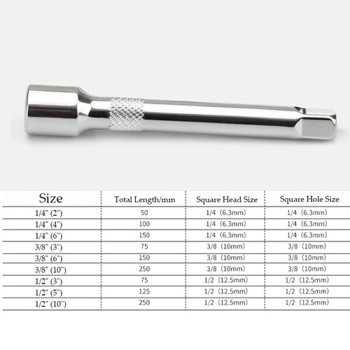 Wobble Extension Bar Extra Long Reach Bar Drive Socket Ratchet 1/4" 3/8" 1/2" - Picture 2 of 10