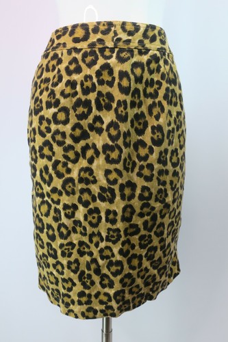 90s Lauren Ralph Leopard Animal Print Brown Linen Blend 2pcEUC Blazer M Skirt 4 - Picture 7 of 10