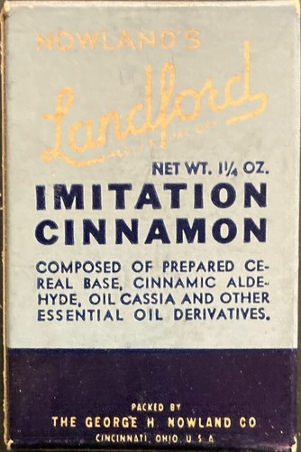 1940s Full Nowland's Landford Imitation Cinnamon Box-WWII Home Front Campaign - - Picture 2 of 5
