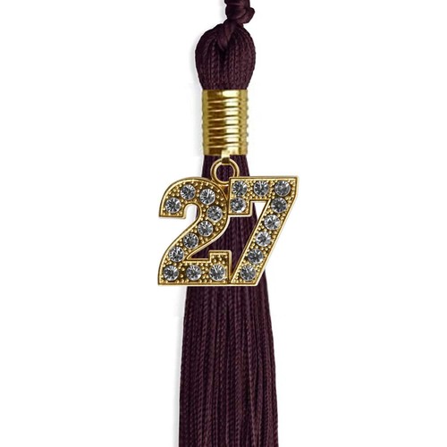 Borla granate graduación Endea con gota de fecha dorada - Imagen 9 de 21