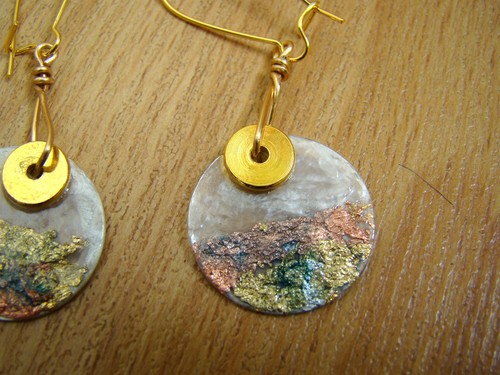 Earrings, handmade, ice resin, jewelry - Picture 5 of 5
