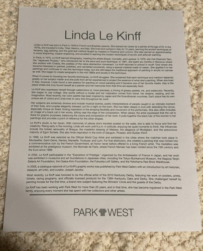 "Seriolitografía Magali au Bouquet de Linda Le Kinff Park West, con certificado de autenticidad 8,5"" x 7""" - Imagen 4 de 4