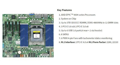 Supermicro H13SSL-N supports AMD ZEN4 9004 series CPUs with up to 96 cores - Picture 2 of 2