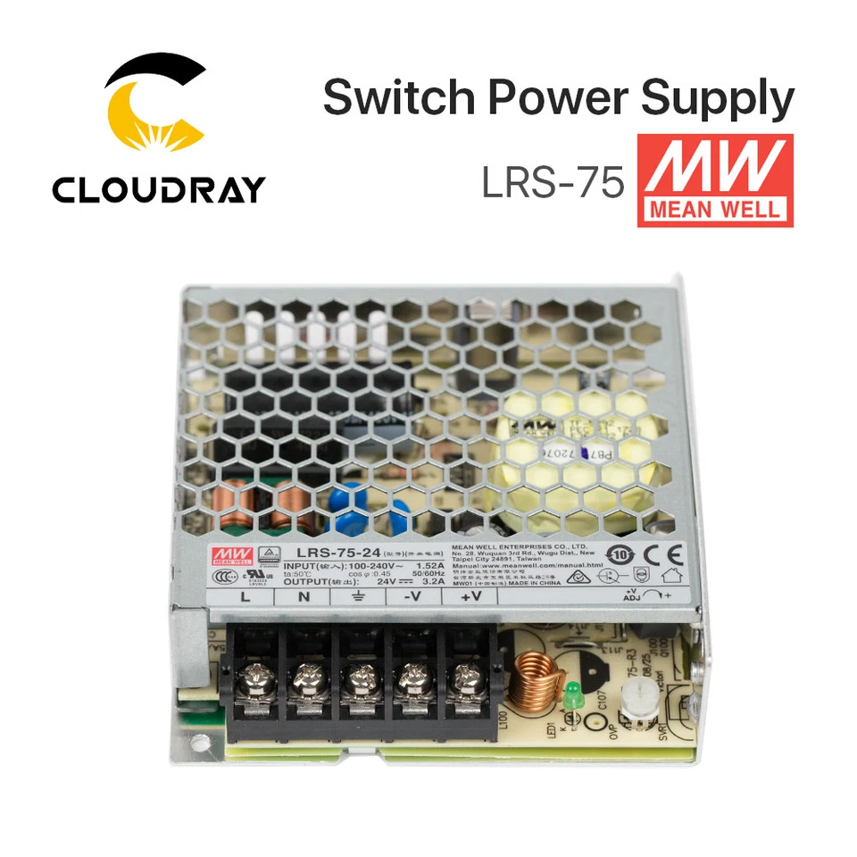 Fuente de alimentación conmutada Meanwell LRS-75 12V 24V 5V 14A 6A 3.2A para controlador láser Foto 2 de 4