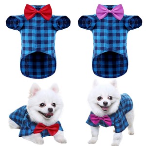 Small-Cute-Pet-Dog-Plaid-T-Shirt-Puppy-Coat-Cat-Shirt-Jacket-Clothes-Apparel-Top