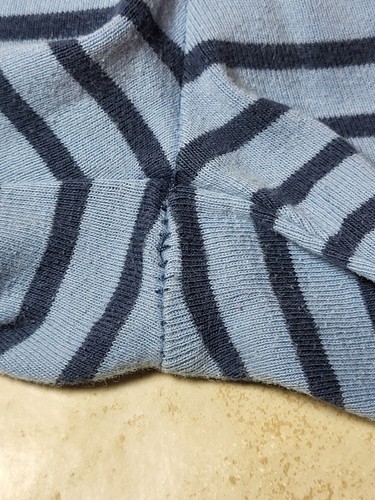 Mini Boden Blue Cotton Striped Pajama Bottoms Elastic Waist Ribbed Ankle 9Y - Picture 6 of 7