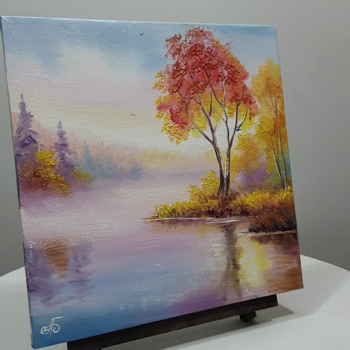 Autumn Ukrainian Artist Landscape Original Oil Painting Signed Wall Art Decor - Picture 22 of 24