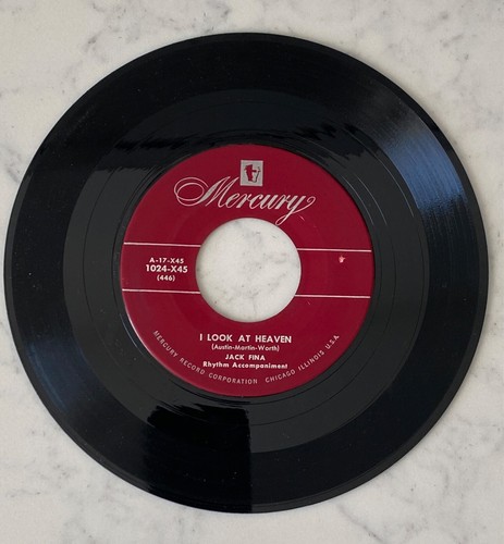 Jack Fina - Intermezzo ~ I Look At Heaven - Mercury A-17-X45 - 45 Record - Foto 2 di 2