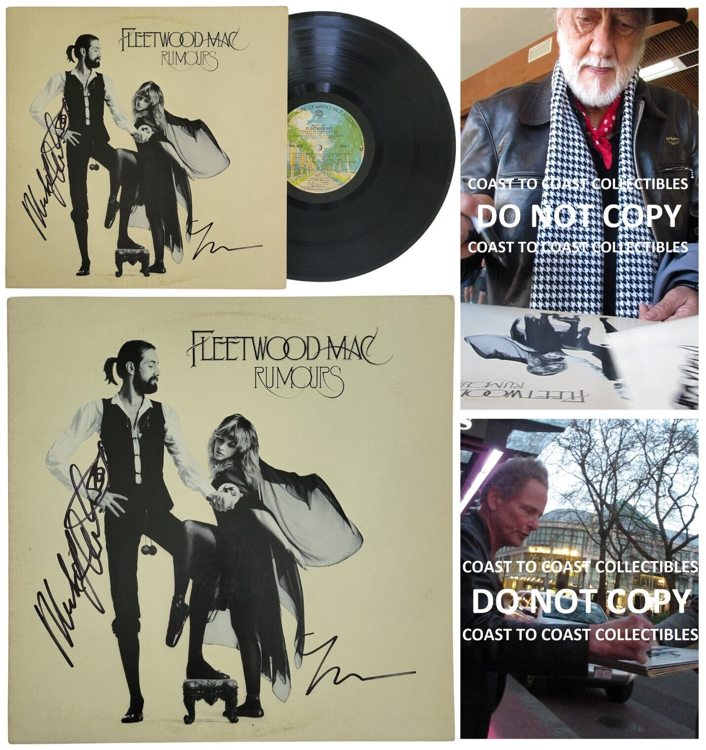 Mick Fleetwood Lindsey Buckingham Signed Fleetwood Mac Rumours Album Vinyl Record Proof Mick Fleetwood Lindsey Buckingham Signed Fleetwood Mac Rumours Album Vinyl Record Proof
