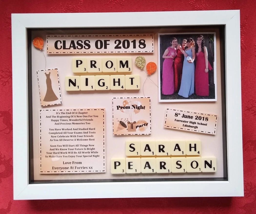 Personalised PROM NIGHT GIFT PICTURE FRAME Keepsake School Leaver Party Girl