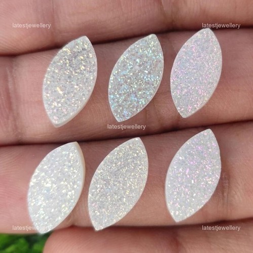 Titanium Agate Druzy Quartz Artisan Jewelry Making Marquise Drusy Natural - Picture 10 of 14