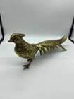 Peacock Handmade Metal Brass Color 13” Patina MCM Decorative Figurine