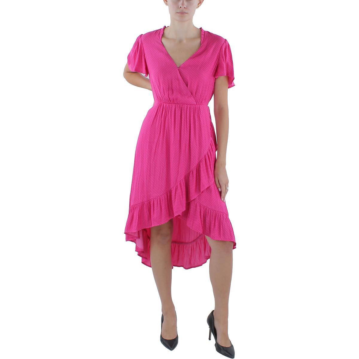Женское розовое платье миди в горошек Petites PL BHFO 2457 от Belldini
