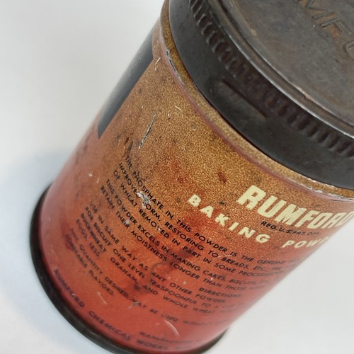 Vintage Rumford Baking Powder Tin Can 4 Oz  Advertisement Rhode Island 3" Tall - Picture 13 of 14