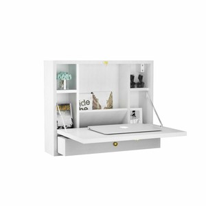 Computer Laptop Desk Wall Mounted Table Bookcase Storage Shelf