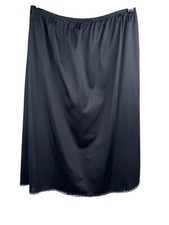VTG Women's Vanity Fair Black Half Slip 24 Side Slit Lace Trim Size L