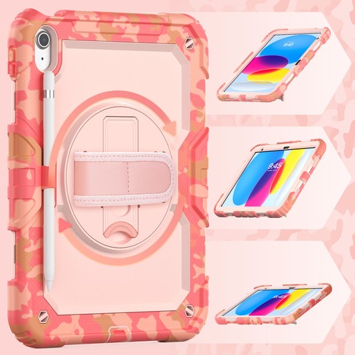For iPad A16 2025/10th/9th/8th/7th Gen Full Body Case Stand Cover+Shoulder Strap - Picture 25 of 29