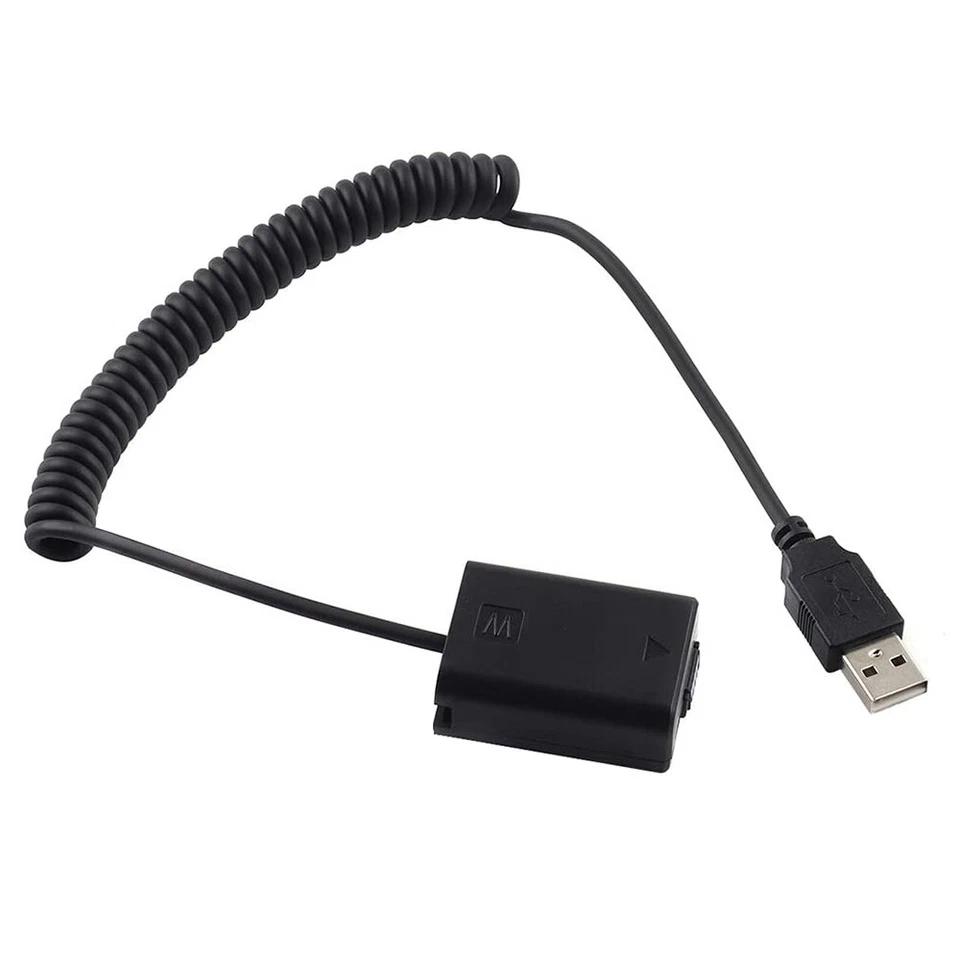 Cable USB adaptador de batería ficticio NP-FW50 para banco de alimentación Sony A7 A7S A7R II A6500 Foto 2 de 4