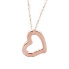 Open Heart Pendant Necklace For Women 14K Rose Gold