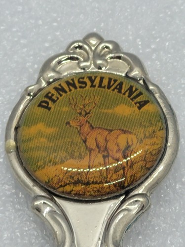Travel Souvenir State 4.5" Demitasse Collector Spoon - Pennsylvania Deer Buck - Bild 4 von 6