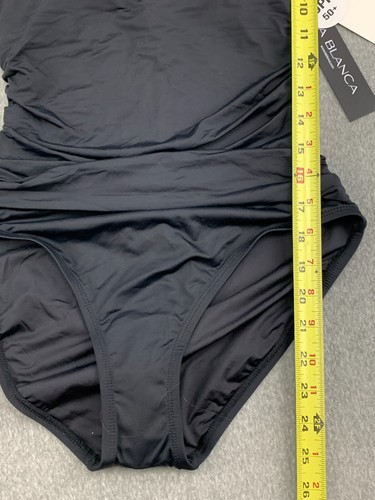 La Blanca One Piece Swimsuit Womens Size 6 Black Silky Island Goddess Designer - Picture 17 of 18