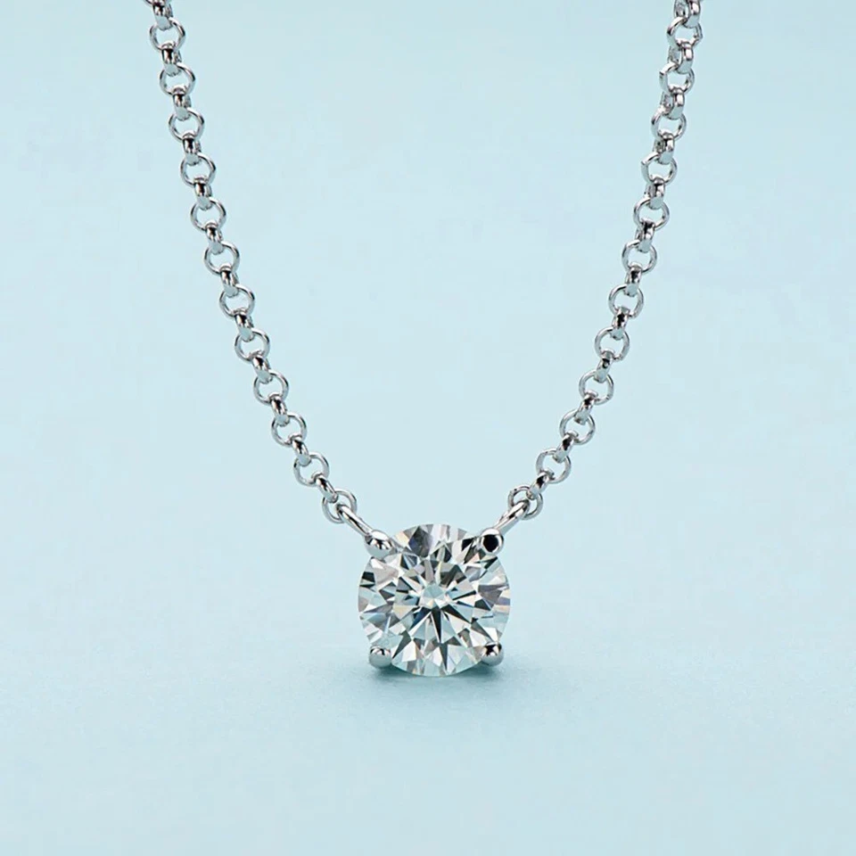 Punto Luce Diamante in Moissanite 1 ct D VVS1 certificato GRA diamond necklace - Immagine 2 di 4