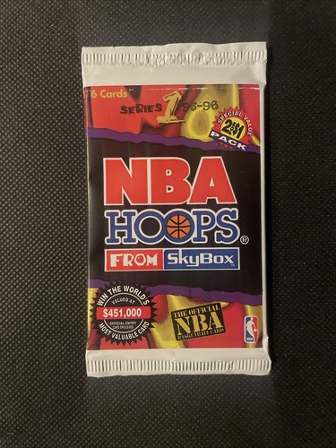 (1) 1995-96 NBA HOOPS Series 1 Basketball ungeöffnete Packung versiegelt 36 verfügbar L2 - Bild 1 von 2