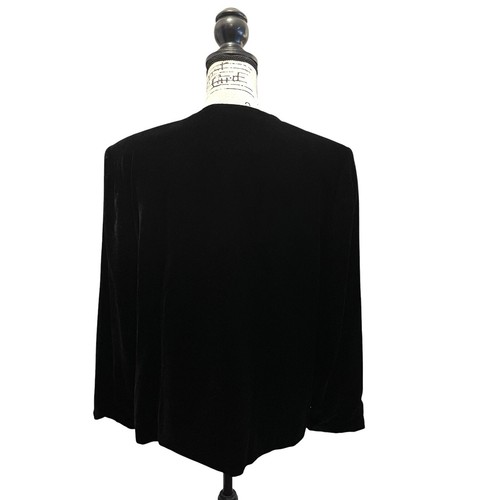 Talbots Velvet Blazer Jacket Black Size 14 NWOT Formal 1 button open front - Picture 4 of 10