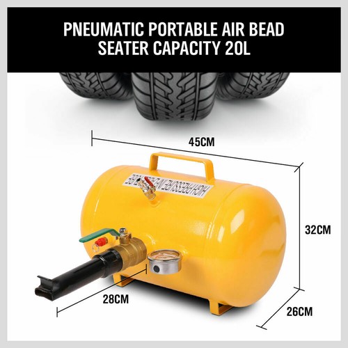 5 Gallon 20 Litre Air Tank Bead Seater Tyre Tire Inflator Blaster Replacing Tool - Picture 7 of 8