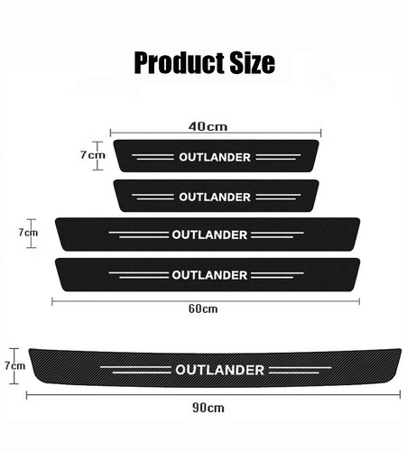 5X For Mitsubishi Outlander Accessories Door Sill Plate Protector Cover Stickers - Picture 2 of 15