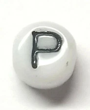  Antique Vintage 1960's 1970's Baby Letter Bead Initial " P " Steampunk # C710