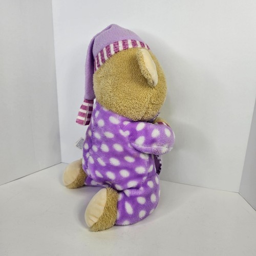 Hug Fun Prayer Bear Purple Polka Dot Pajamas NO Sound Plush Stuffed Animal 12" - Picture 6 of 8