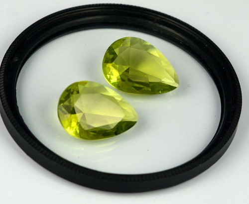 14,80 ct grüner Sphen Titanit Edelstein Paar Birnenschliff AGI zertifiziert SD53 - Bild 4 von 8