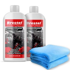(53,80€/L) 2x 250 ml KUNSTSTOFFPFLEGE Auto Cockpit antistatisch + Mikrofasertuch