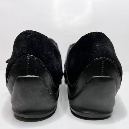 Merrell Size 9.5 Women Plaza MJ Black Leather Velvet Trim Wedge Mary Jane Shoes - Picture 9 of 10