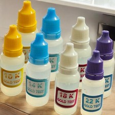 10K 14K 18K 22K Gold Testing Acids Each 2 Bottles Check Gold Authenticity 8pc