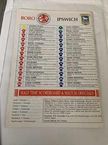 1990 Middlesbrough V Ipswich Town Soccer/football Programme - Picture 3 of 3