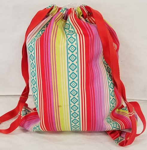 Vera Bradley Lighten Up Backsack Adjustable Backpack Ted Colorful - Foto 3 di 6