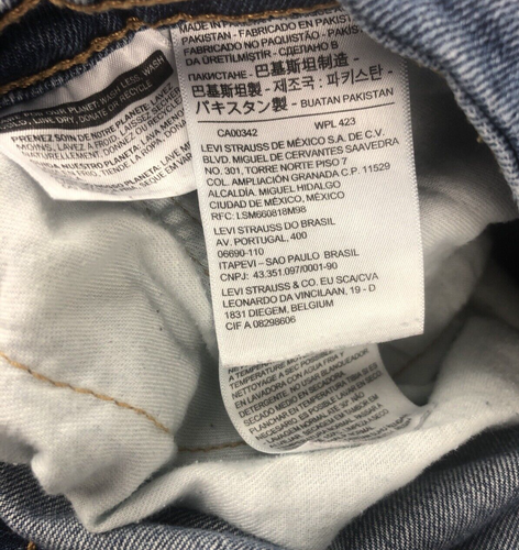 Pantalones de mezclilla para hombre Levi's 505 40 x 32 calce regular pierna recta Y2K azul lavado a la piedra - Imagen 8 de 14
