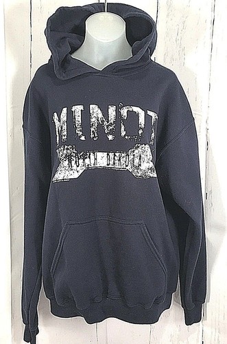 Minot North Dakota Kapuzenpullover Md dunkelblau elastische Ärmel & Saum 52E4 - Bild 2 von 12