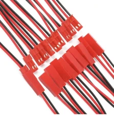 10Pair 100mm JST 2Pin Male Female Cable Connector 24AWG Wire Plug For RC Battery