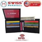 Genuine Leather Minimalist Bifold Wallets For Men Rfid Blocking Slim Mens Wallet