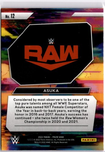 Asuka 2022 Panini Prizm WWE Next Level #12 WWE Raw - Picture 2 of 2