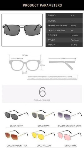 Gafas de Sol Gran Rectángulo 400UV de Aviador Tintado - Imagen 4 de 52